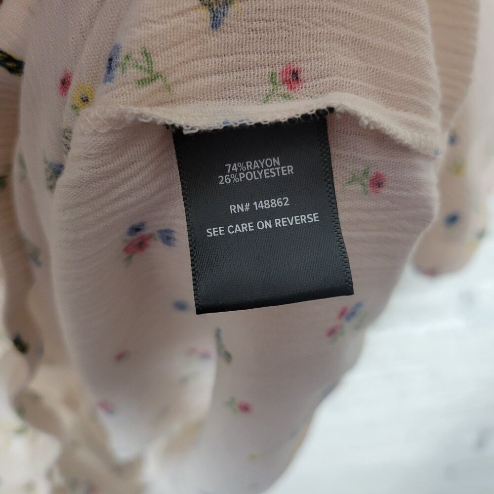 Torrid Womens Top 2 2X Plus Short Sleeve White Pink Floral Elastic Waist FLO84E - Picture 8 of 9